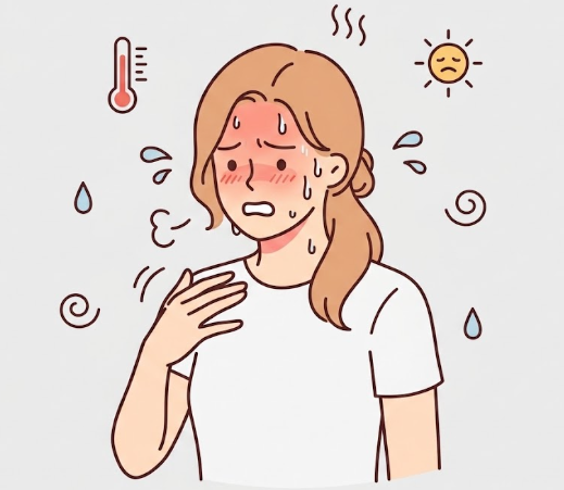 暑がる女性